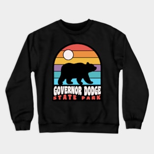 Governor Dodge State Park Camping Wisconsin Bear Retro Crewneck Sweatshirt